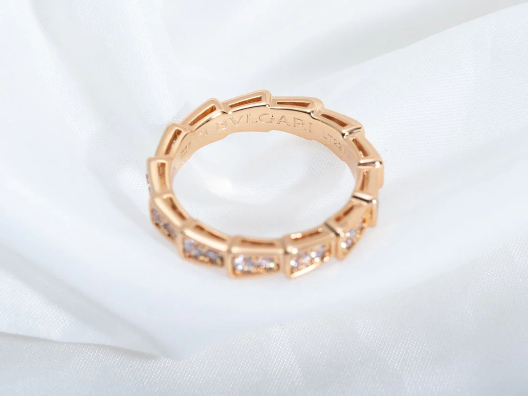 Regalia jewelrySERPENTI RING PINK GOLD DIAMOND PAVED 3MM