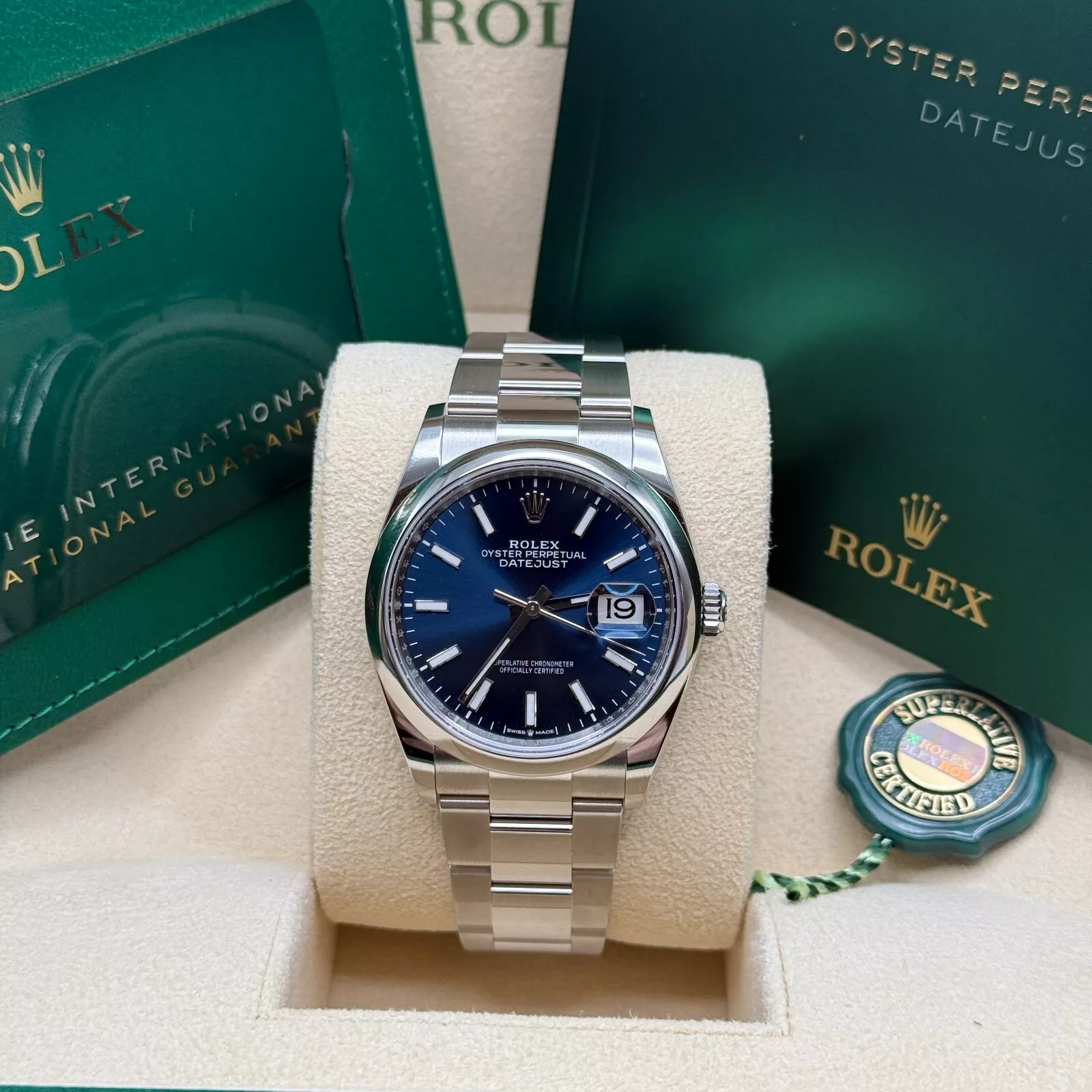 【Super Clone】ROLEX  Datejust 36mm 126200 Stainless Steel Blue Dial Oyster Watch