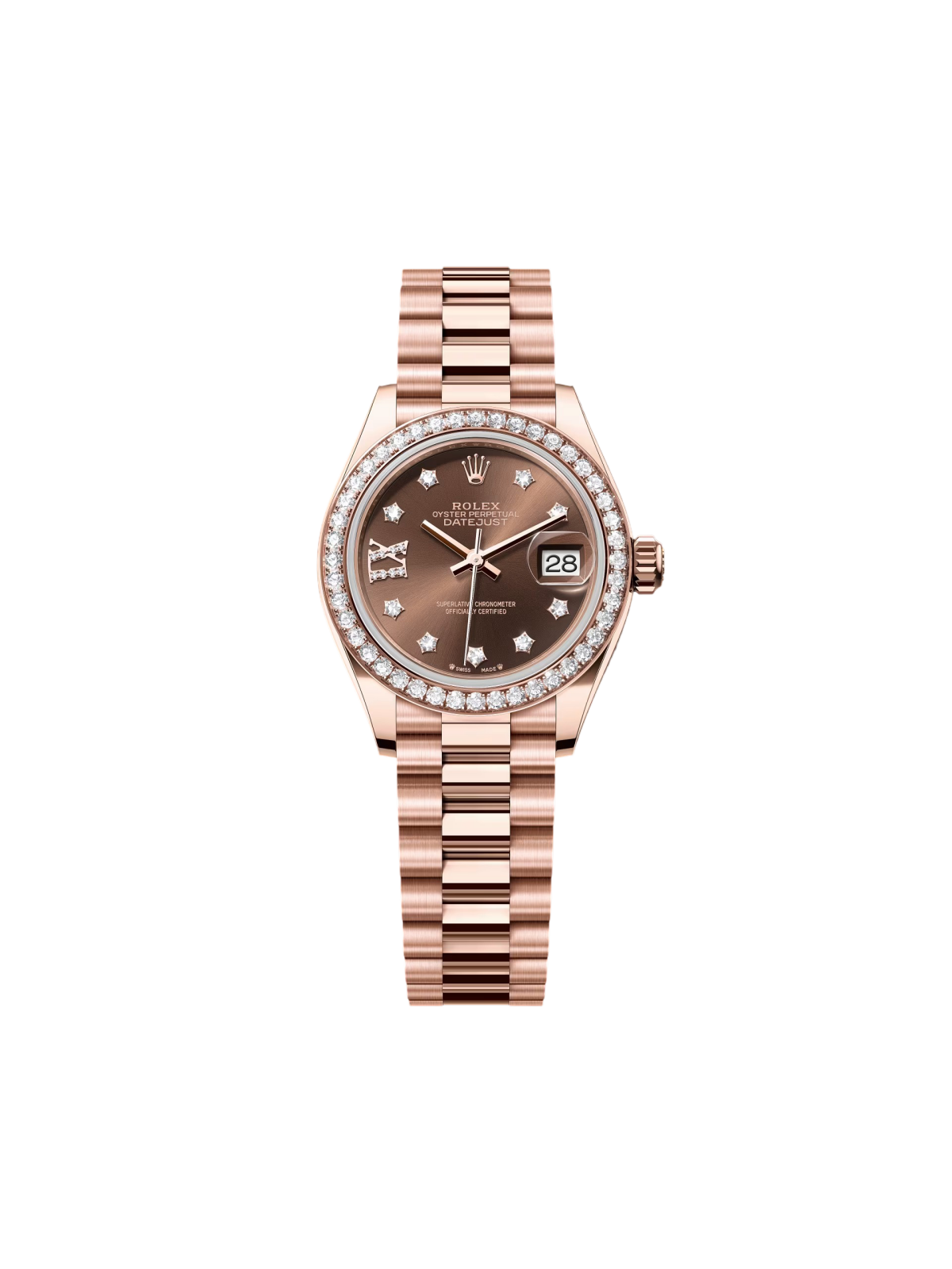【Super Clone】ROLEX Lady-Datejust 28mm 279135RBR Chocolate Diamond Dial Jubilee Bracelet