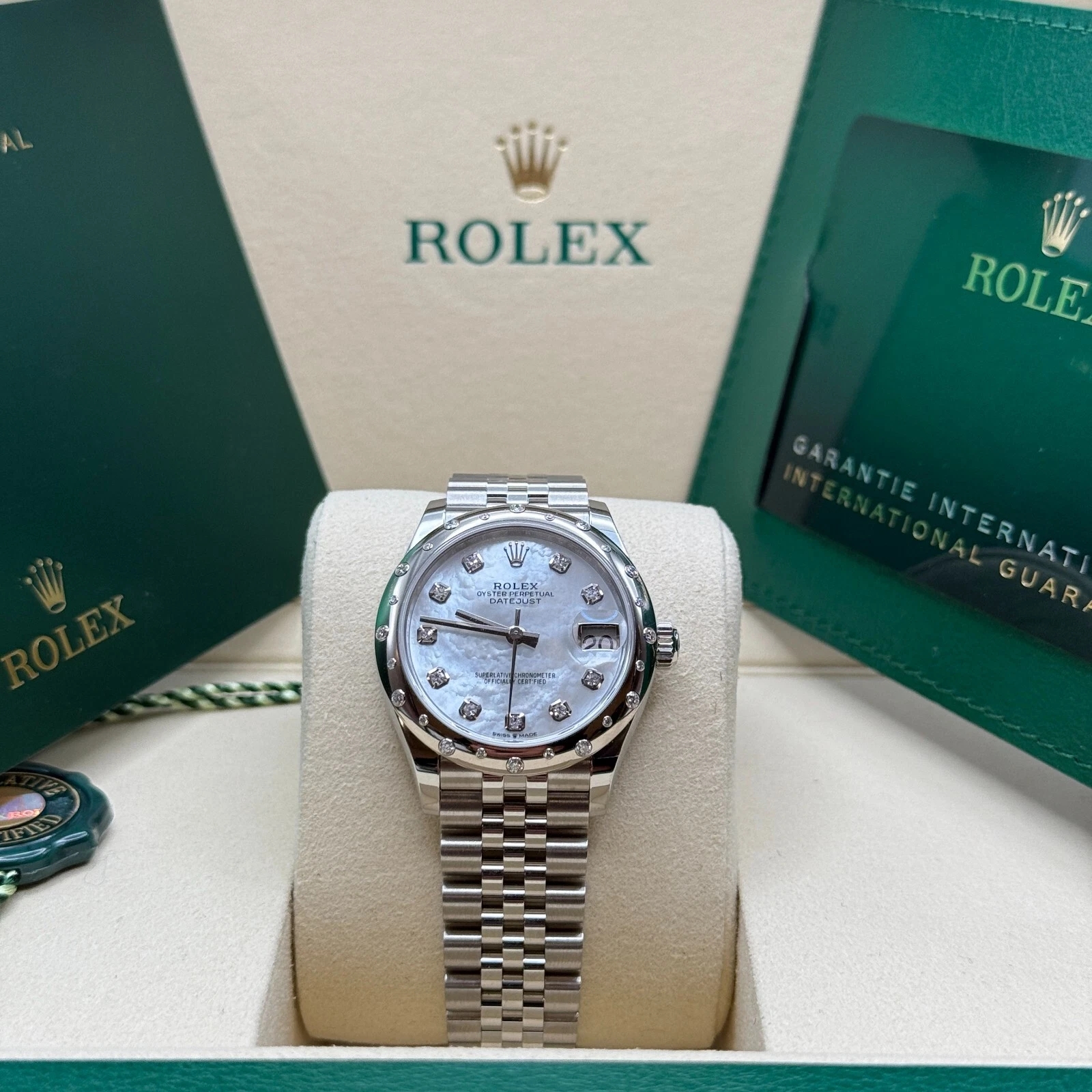 【Super Clone】ROLEX Datejust m278344-0005/0006 Mother-of-Pearl Dial 31mm Domed Diamond Oyster Watch