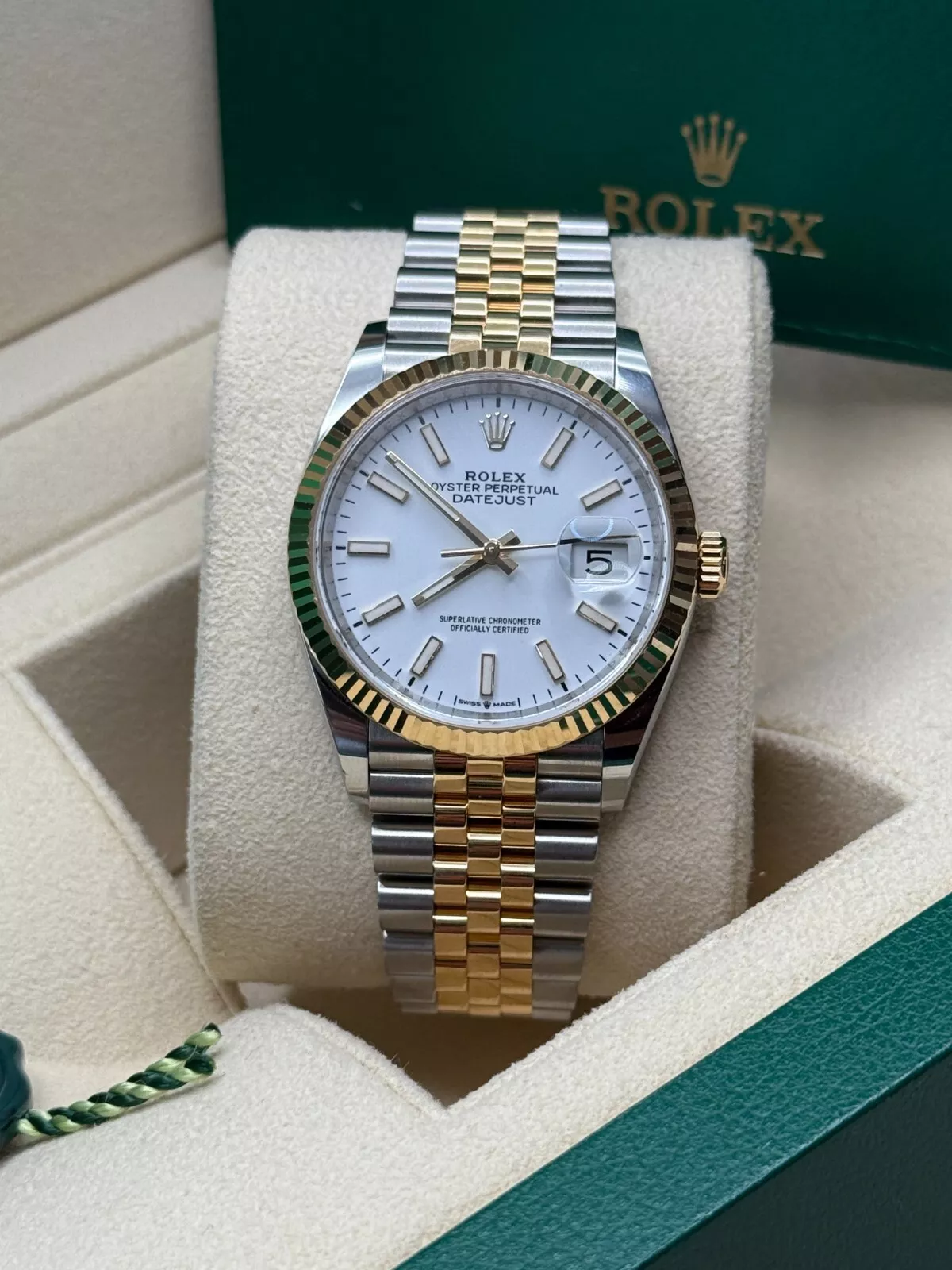 【Super Clone】ROLEX  Datejust 36mm 126233 White Index Dial Two-Tone Jubilee Bracelet Watch