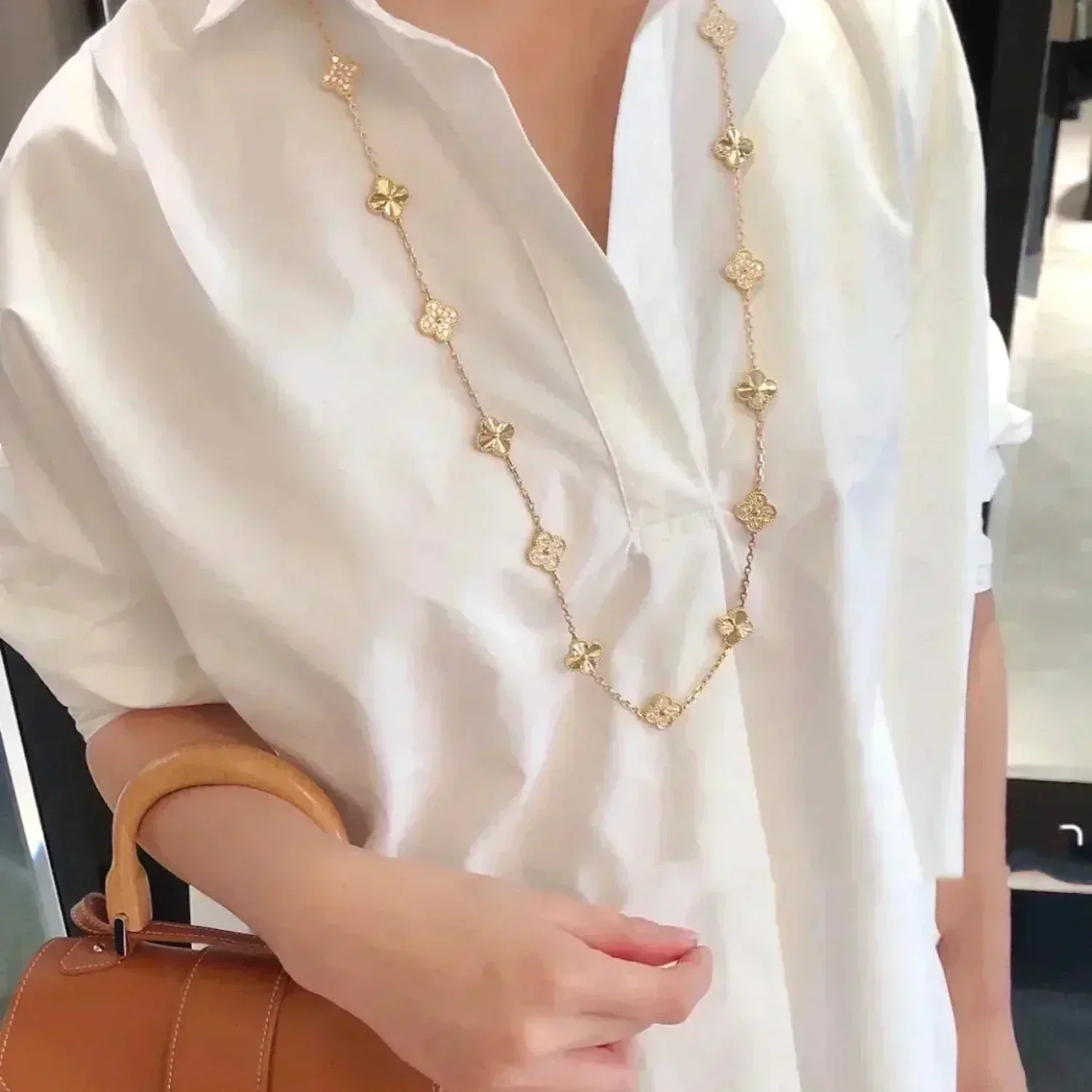 Regalia jewelryCLOVER 20 MOTIFS LASER DIAMOND NECKLACE