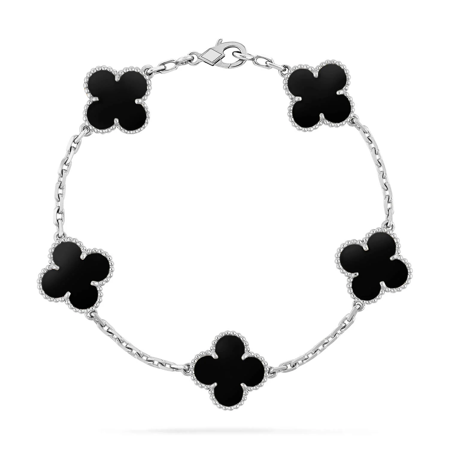 Regalia jewelryCLOVER 5 MOTIF ONYXS  BRACELET SILVER