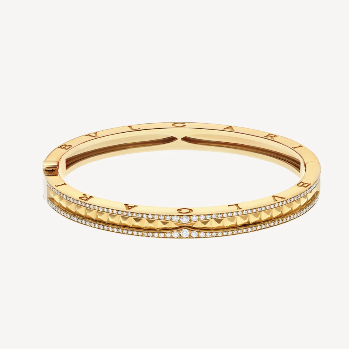 Regalia jewelryZERO 1 SPIRAL AND PAVED DIAMOND GOLD BRACELET