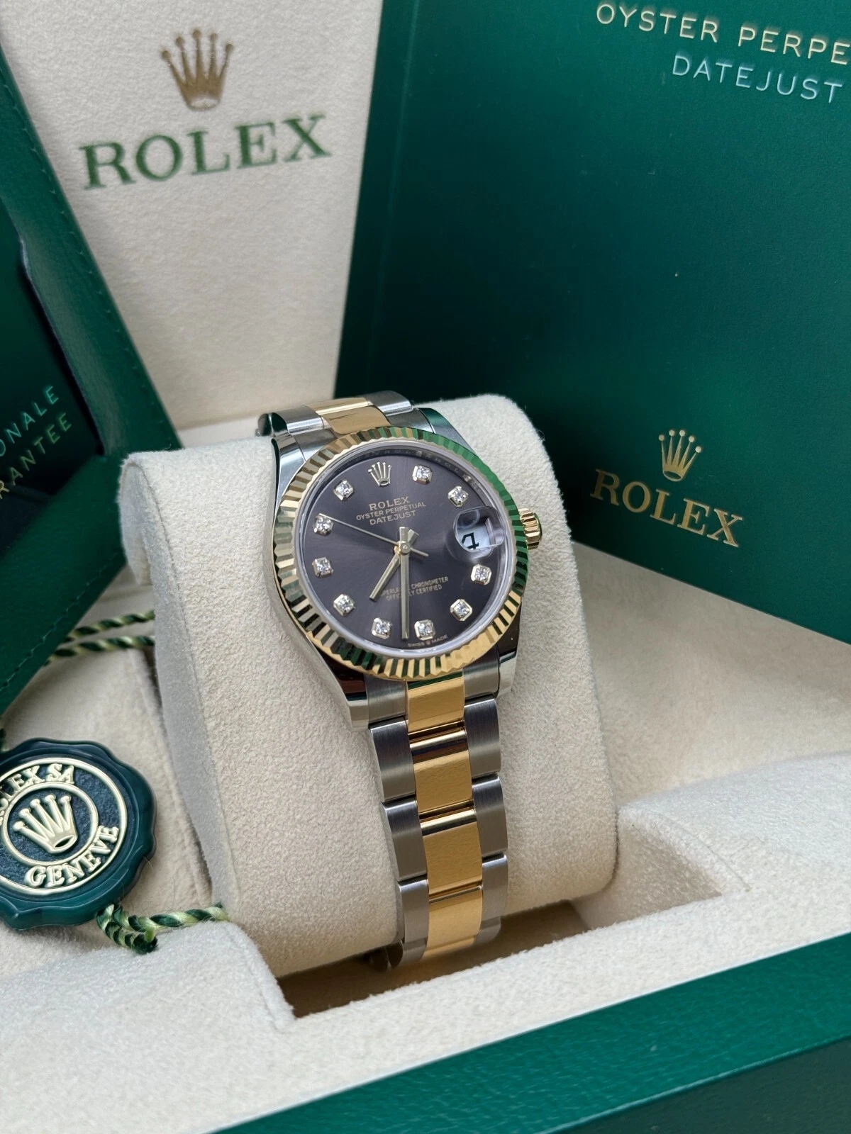 【Super Clone】ROLEX Datejust m278273-0021/0022 31mm Dark Grey Dial Stainless Steel and Yellow Gold Oyster Watch