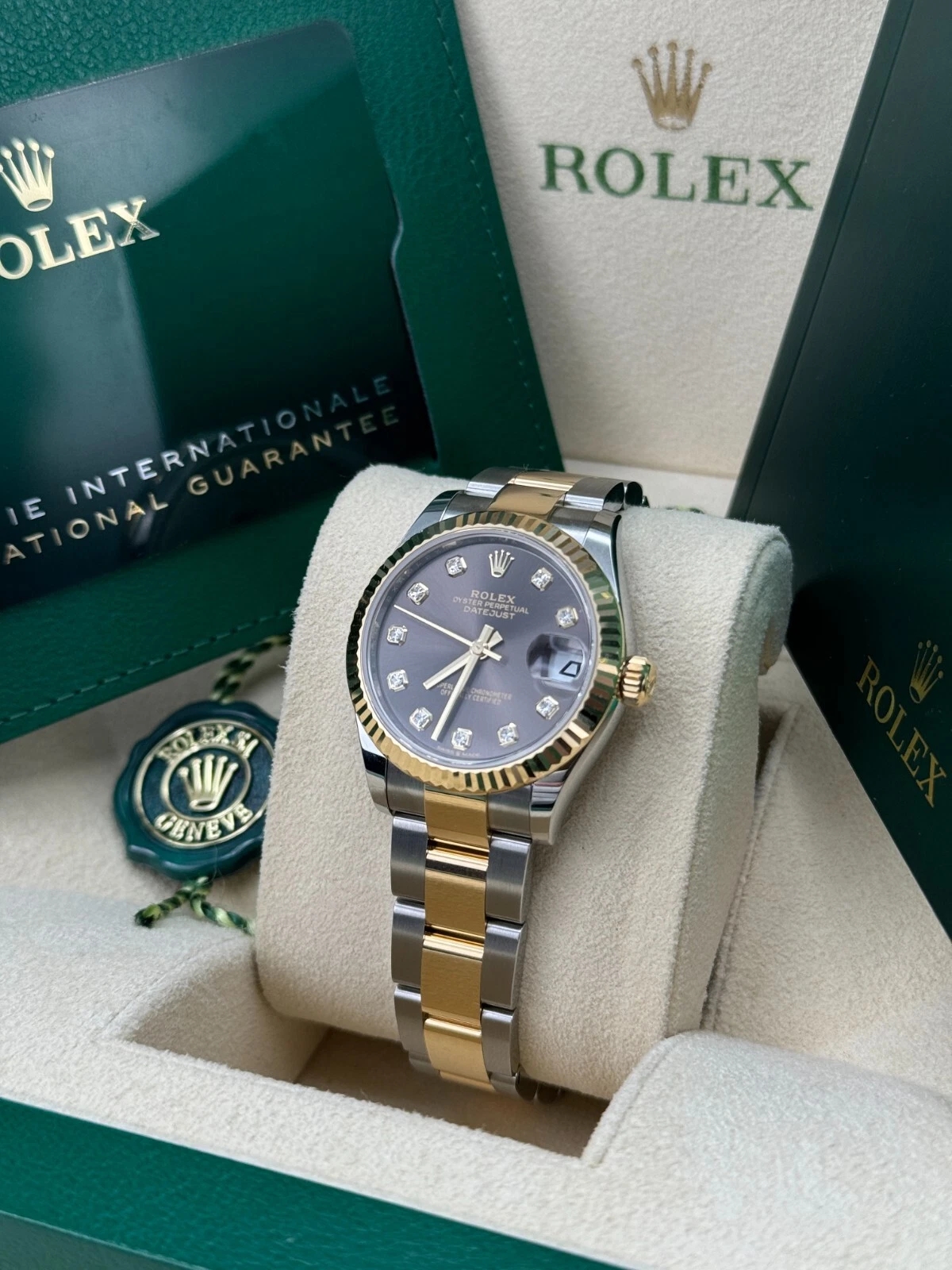 【Super Clone】ROLEX Datejust m278273-0021/0022 31mm Dark Grey Dial Stainless Steel and Yellow Gold Oyster Watch