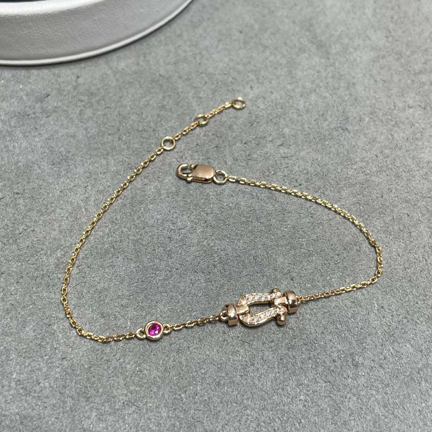 Regalia jewelryFORCE 10 DIAMOND CHAIN LINK PINK GOLD BRACELET