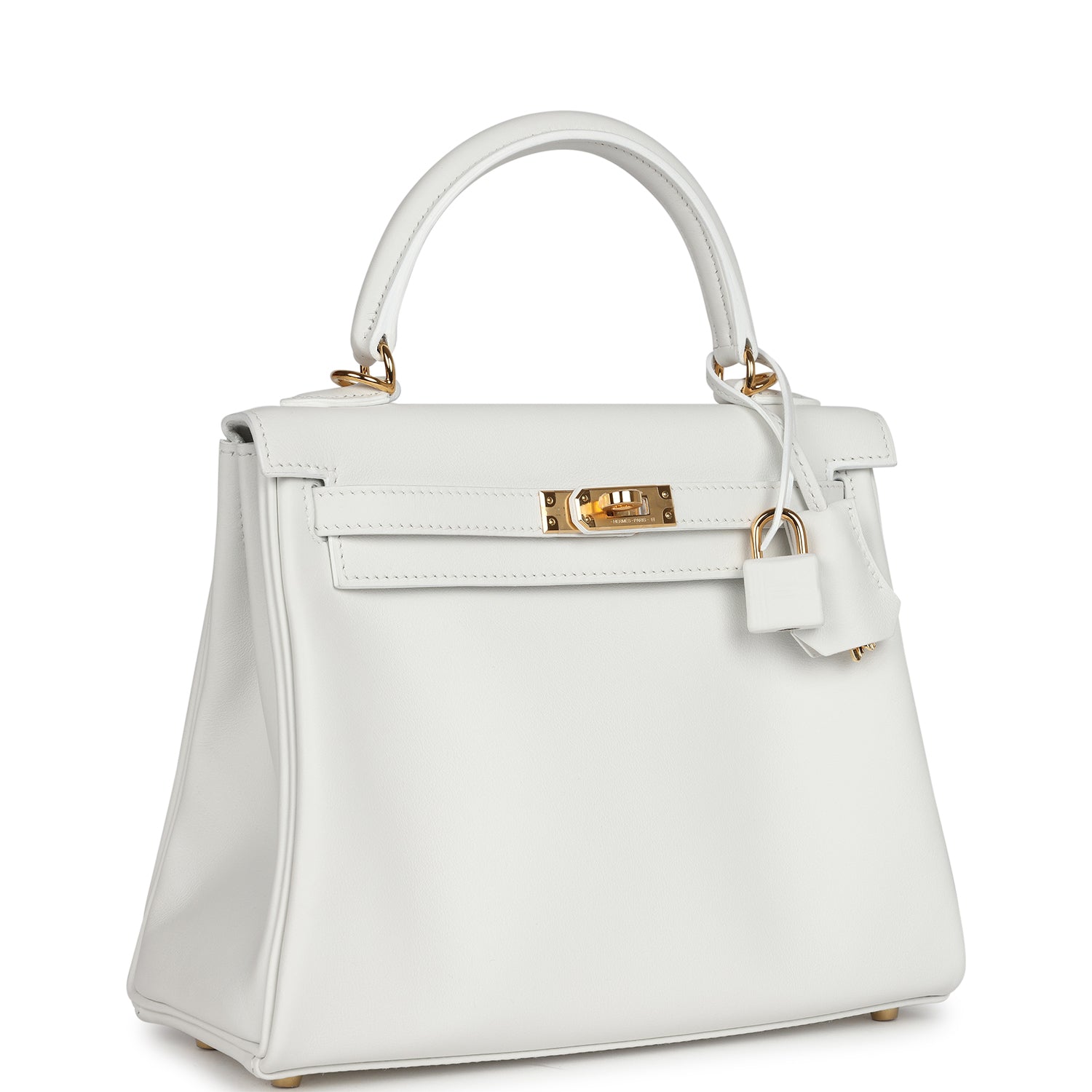 Hermès Kelly Retourne 25 New White Swift Gold Hardware