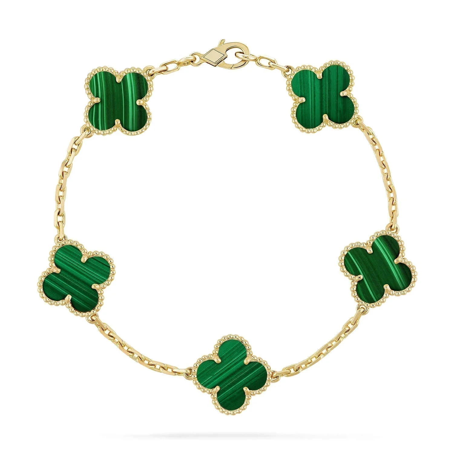 Regalia jewelryCLOVER 5 MOTIFS MALACHITE BRACELET