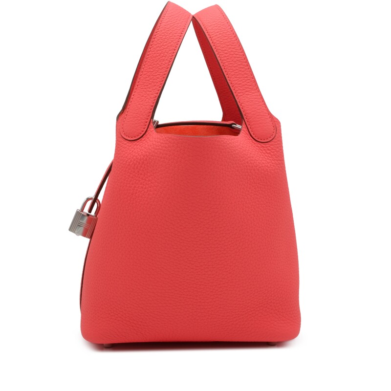Hermès Rose Texas Clemence Picotin Lock 18 Palladium Hardware