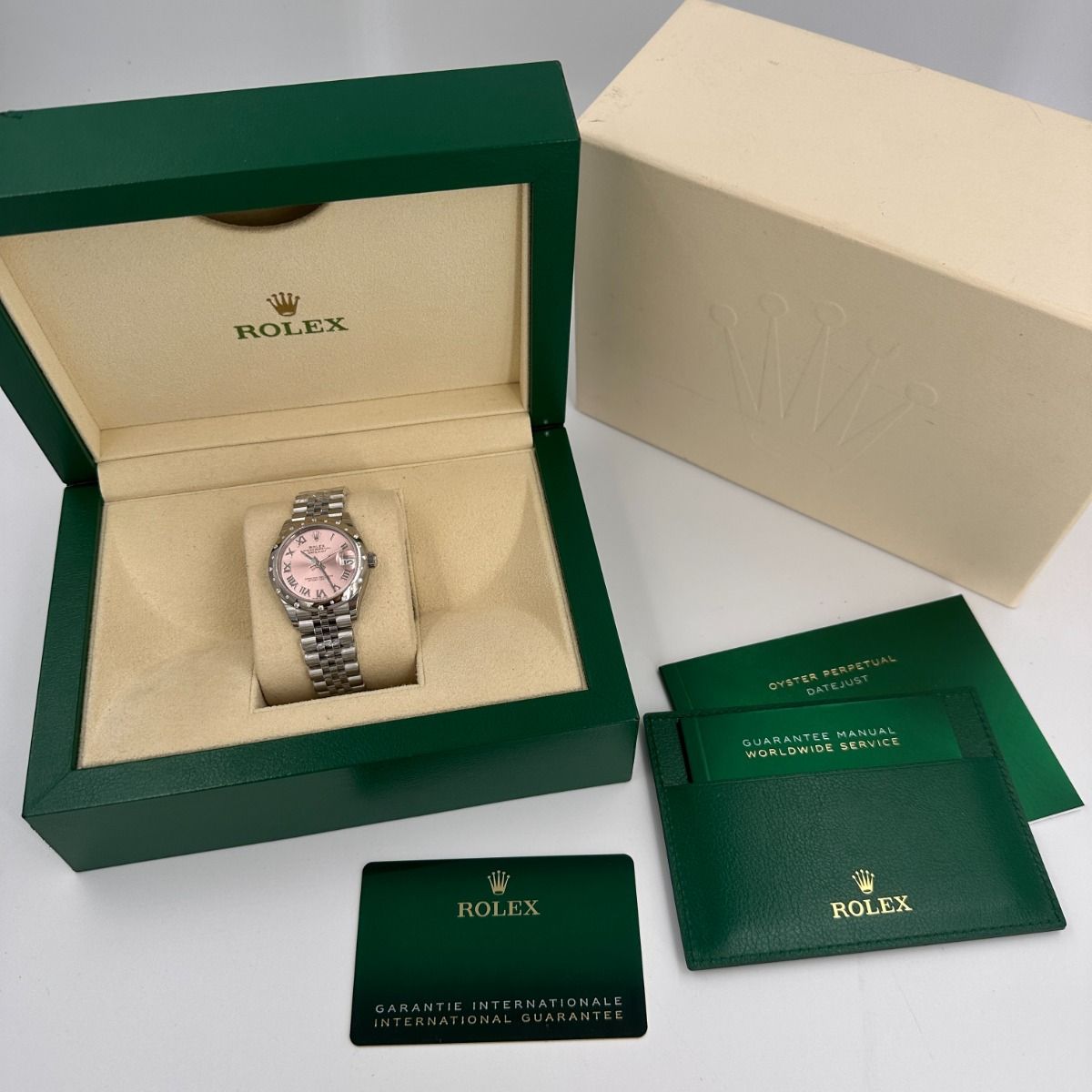 【Super Clone】ROLEX Datejust m278344-0021/0022 Pink Dial 31mm Domed Diamond Oyster Watch