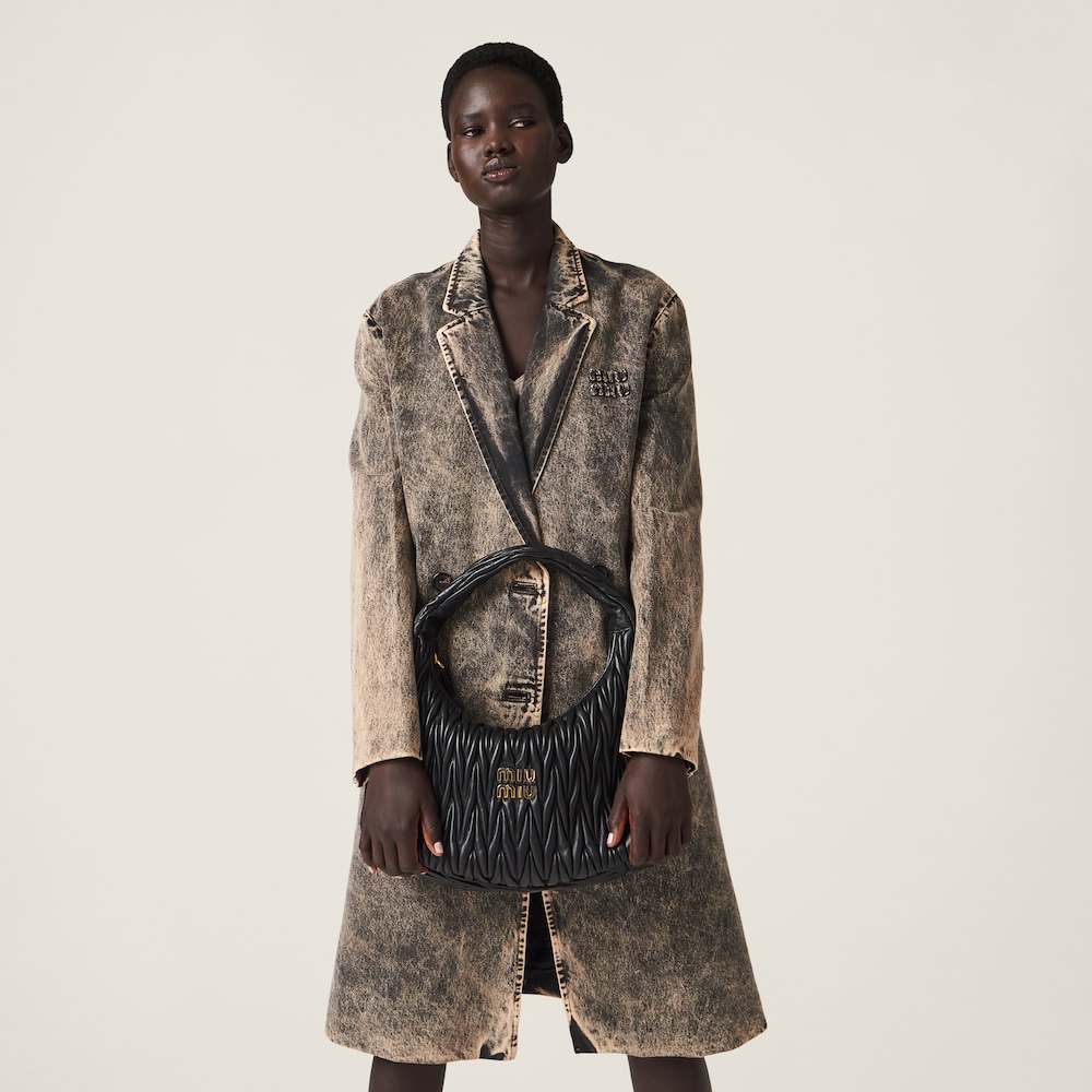 Maxi wander matelassé nappa leather hobo bag