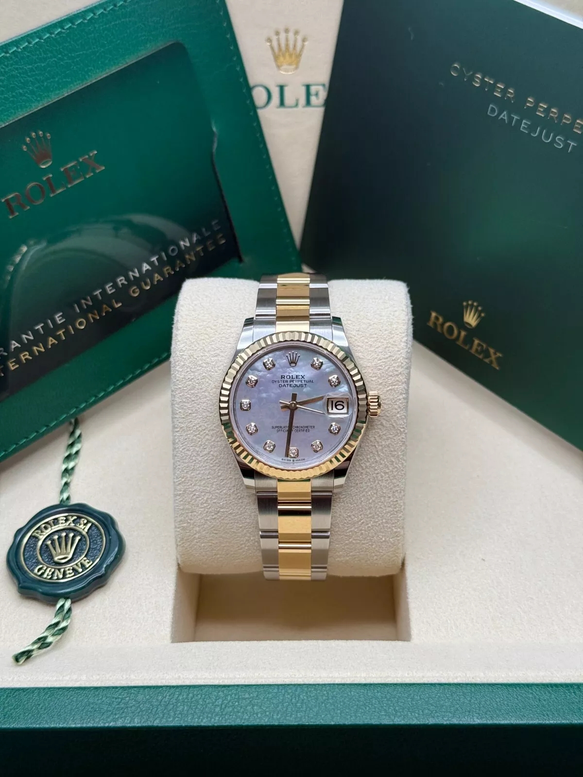 【Super Clone】RLX Datejust m278273-0027/0028 31mm White Mother-of-Pearl Dial Stainless Steel and Yellow Gold Oyster Watch