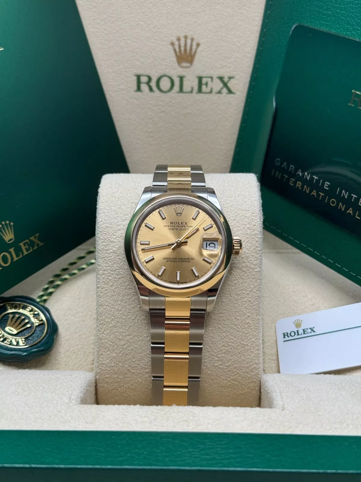 【Super Clone】ROLEX Datejust m278243-0013/0014  31mm Champagne Dial Yellow Rolesor Oyster Watch
