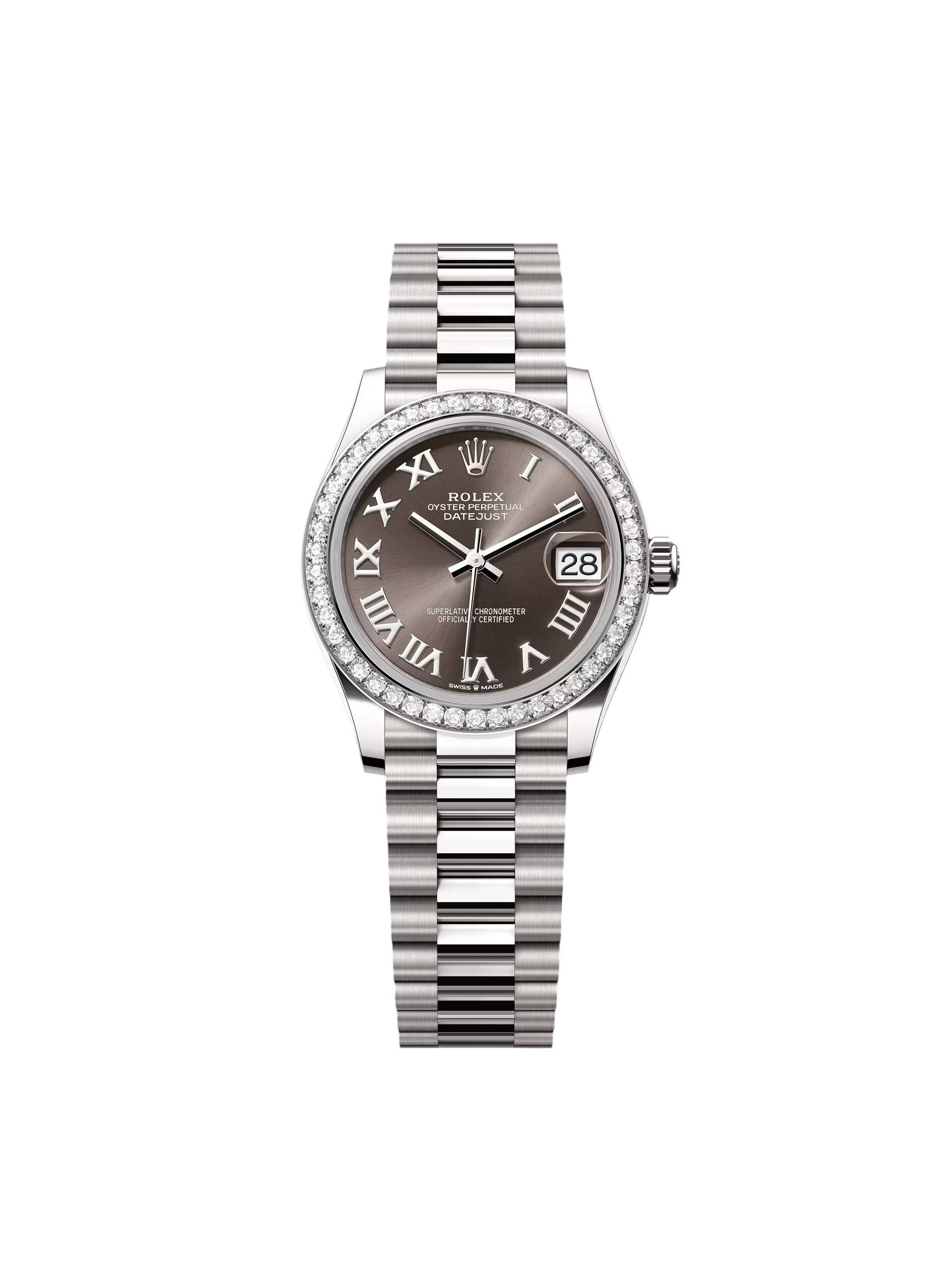 【Super Clone】RLX Datejust m278289RBR-0019 Aubergine Dial White Gold President Watch