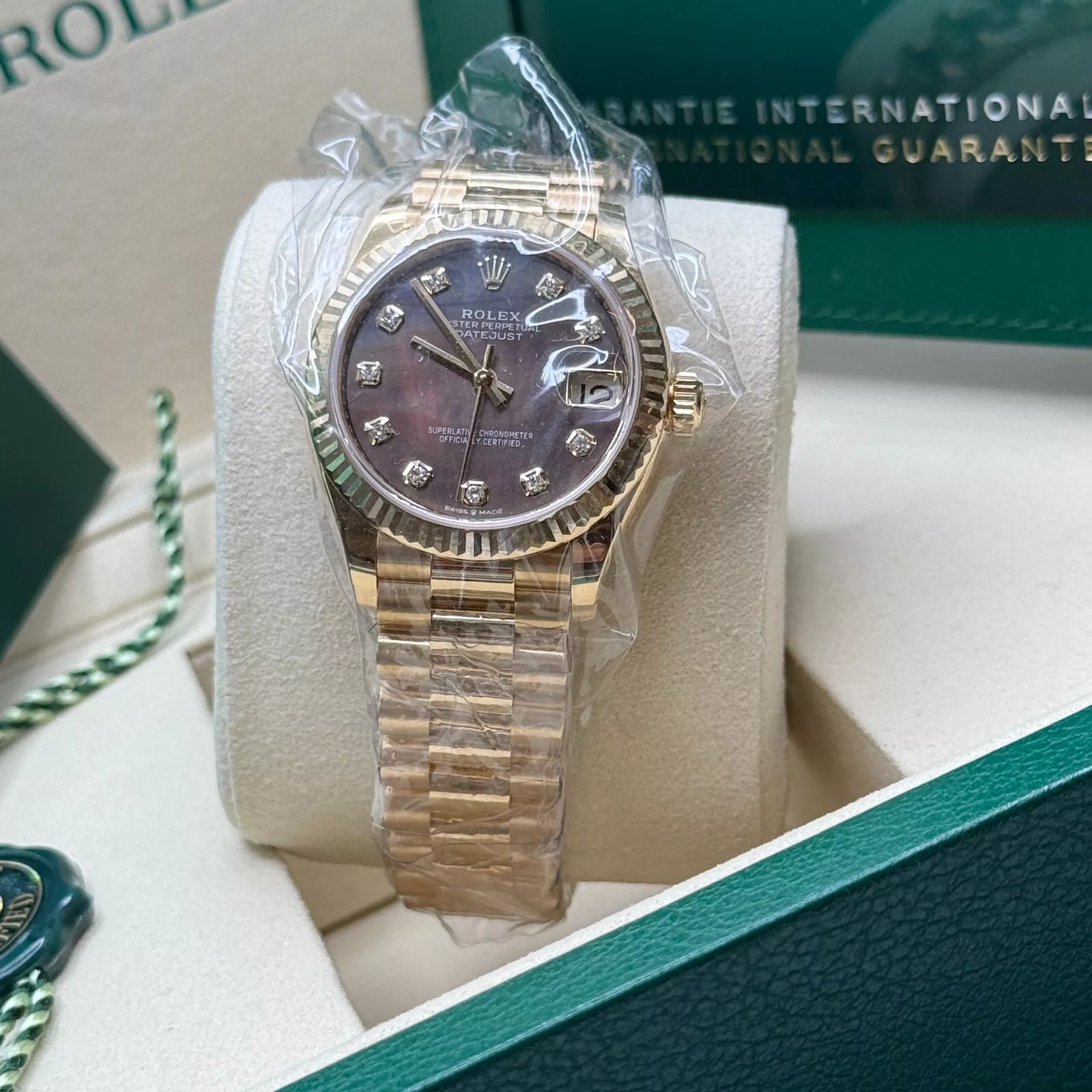 【Super Clone】ROLEX Datejust m278278-0038 Black Mother-of-Pearl 31mm Dial President Bracelet Watch