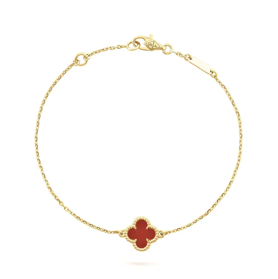 Regalia jewelryCLOVER  CARNELIAN SINGLE FLOWER BRACELET