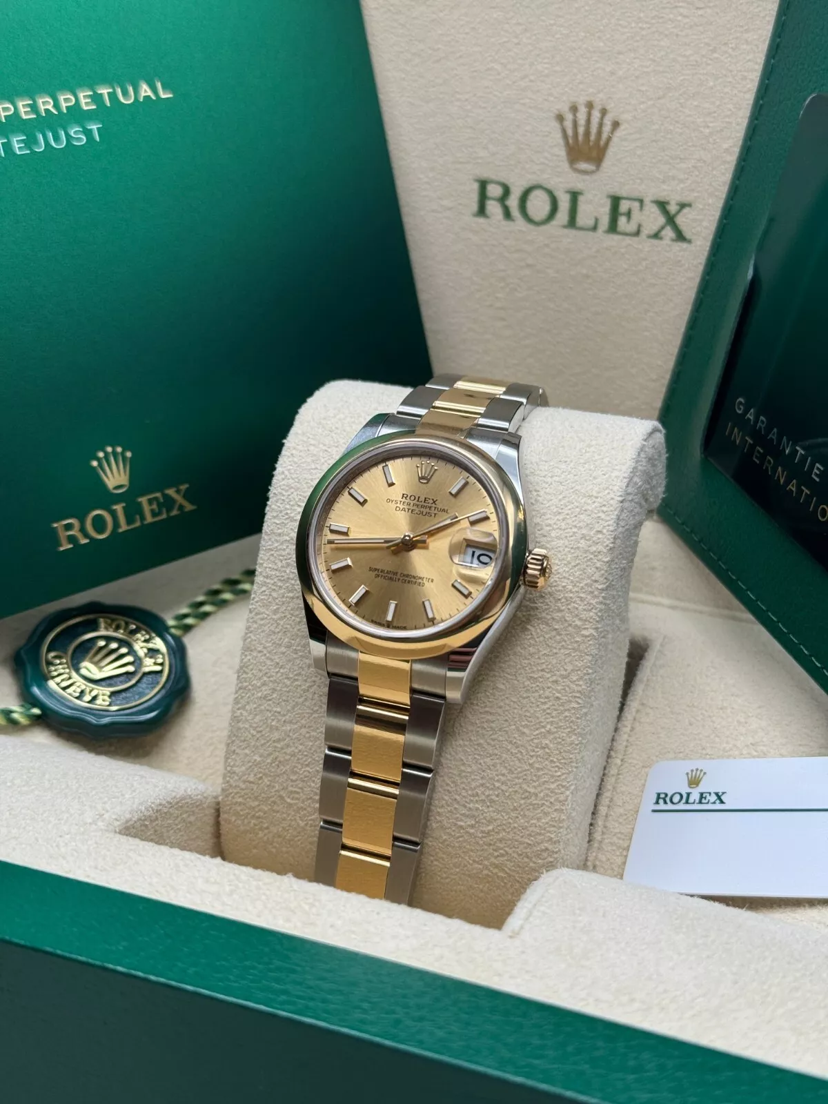 【Super Clone】ROLEX Datejust m278243-0013/0014  31mm Champagne Dial Yellow Rolesor Oyster Watch