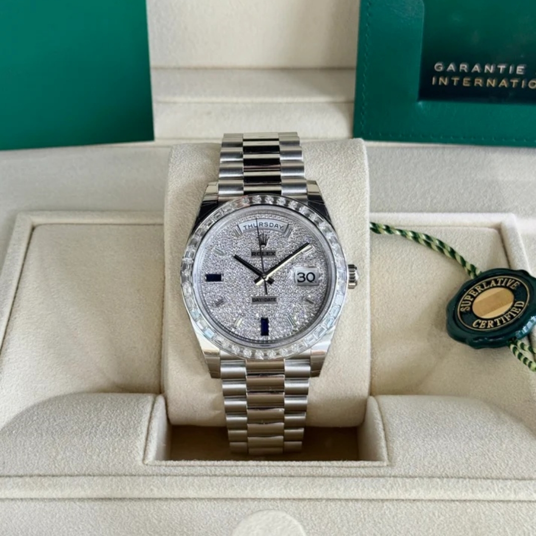 【Super Clone】ROLEX Day-Date 40mm 228396TBR-0021 Diamonds Sapphires Dial