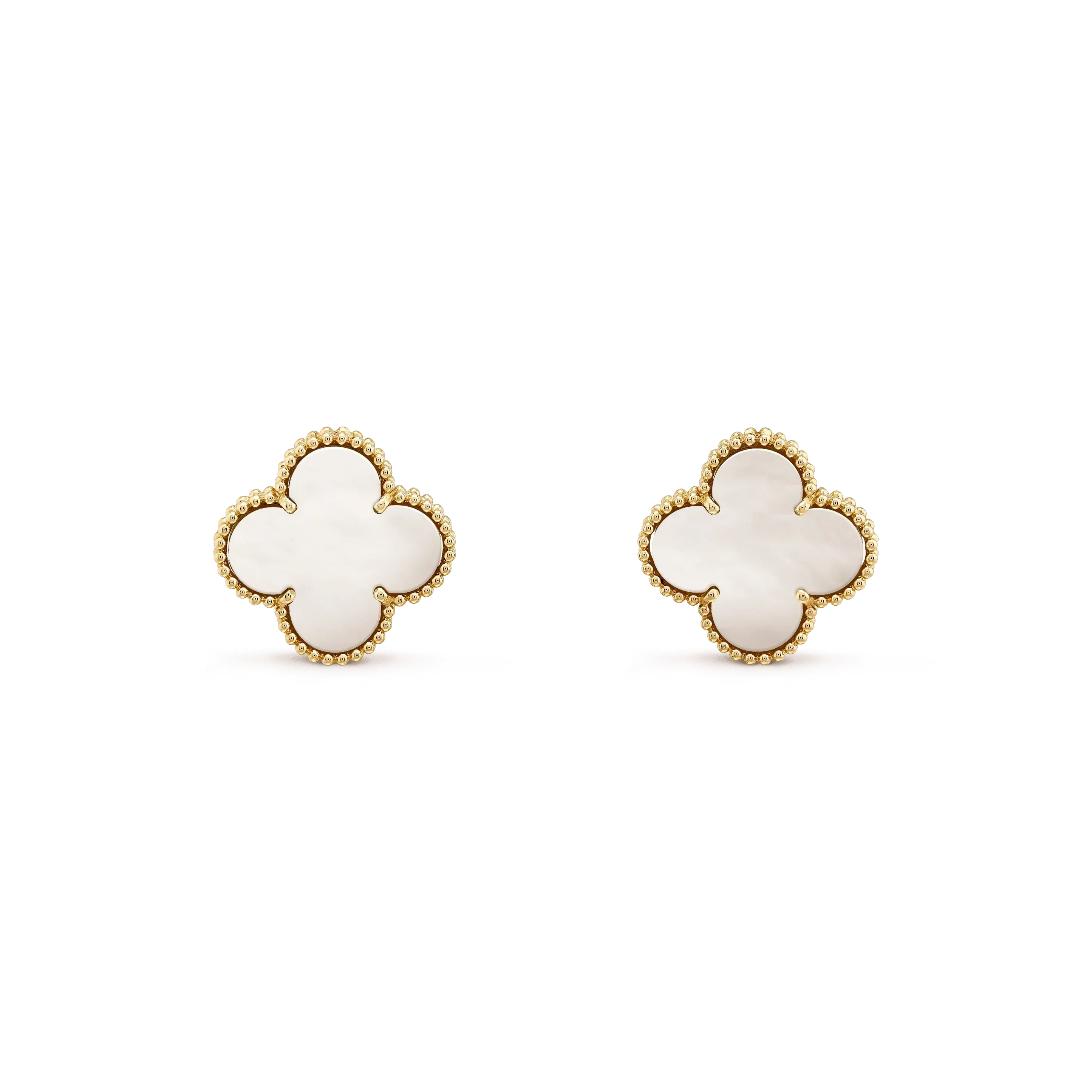 Regalia jewelryCLOVER MEDIUM 1 MOTIFS  WHITE MOP STUD EARRINGS