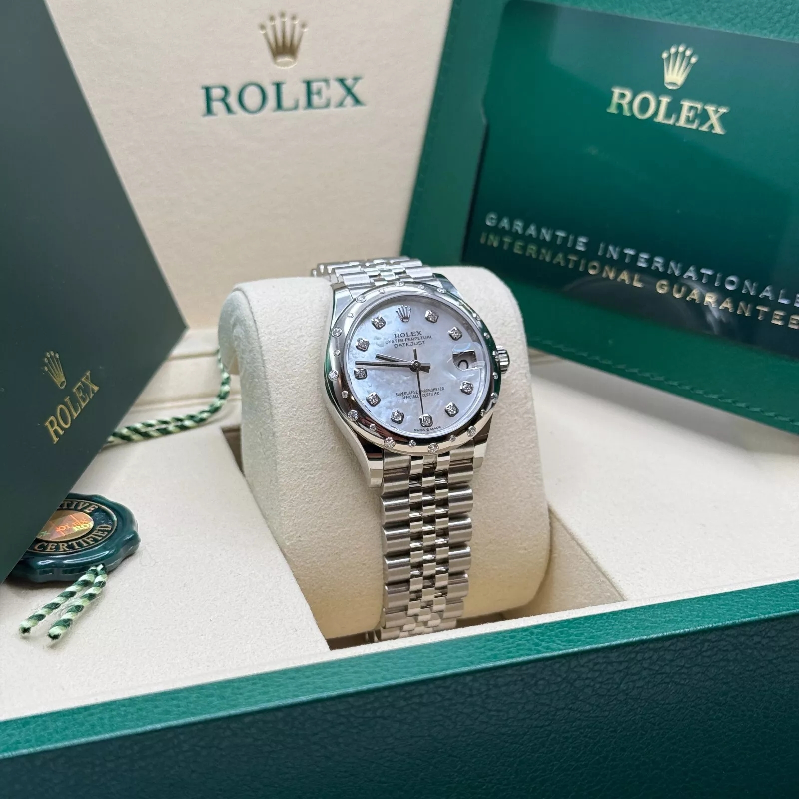 【Super Clone】ROLEX Datejust m278344-0005/0006 Mother-of-Pearl Dial 31mm Domed Diamond Oyster Watch