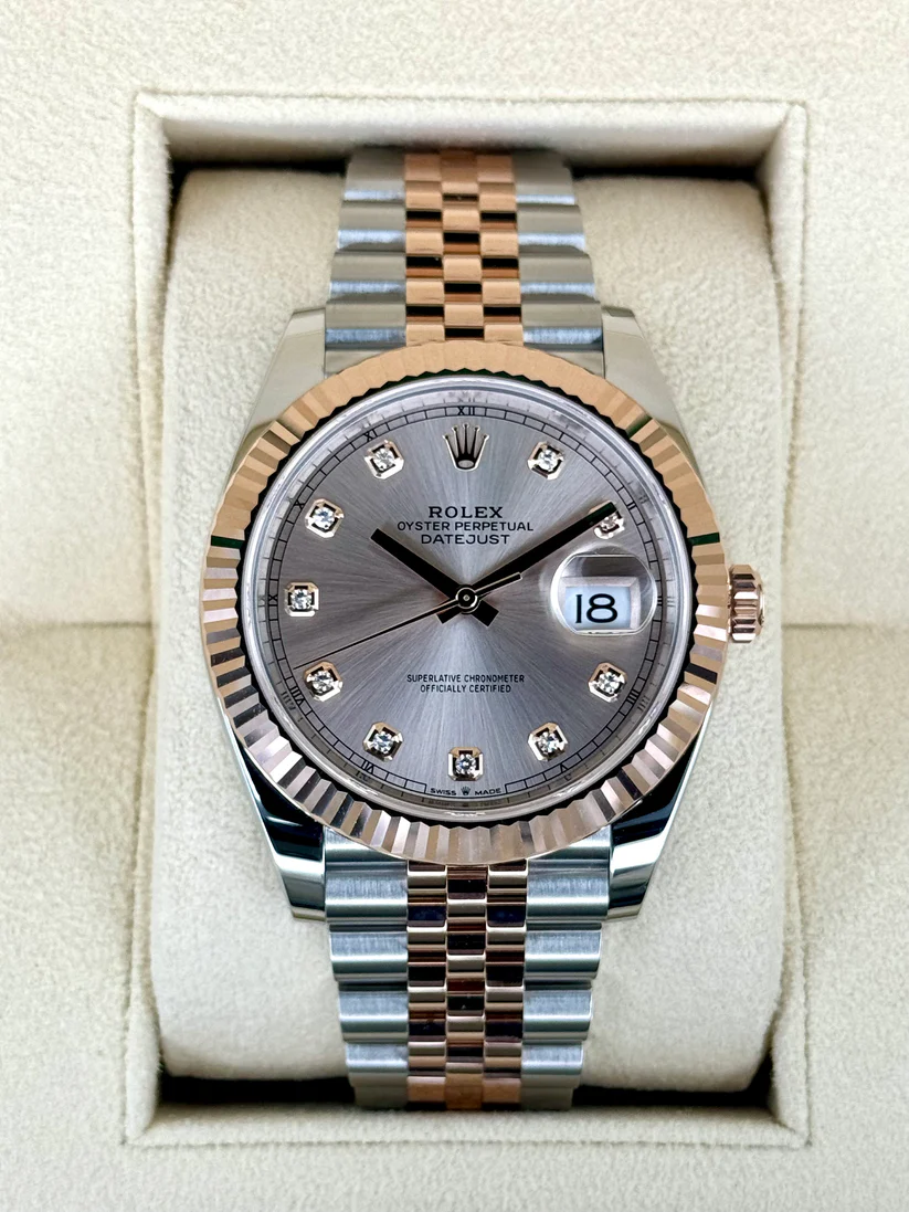 【Super Clone】ROLEX Datejust 41mm 126331 Sundust Diamond Jubilee Steel and Everose Gold Watch