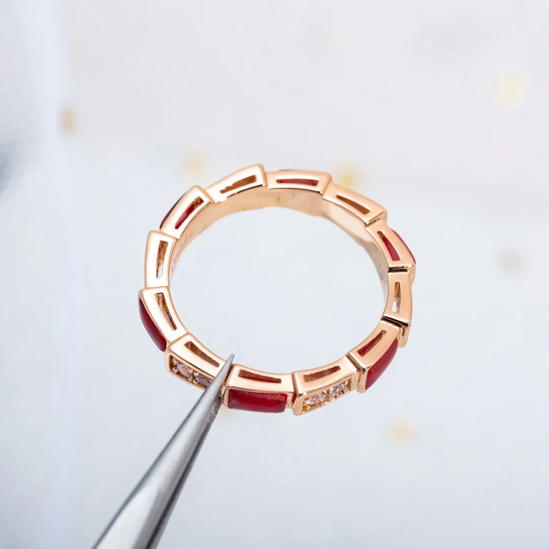 Regalia jewelrySERPENTI RING PINK GOLD CARNELIAN DIAMOND 3MM