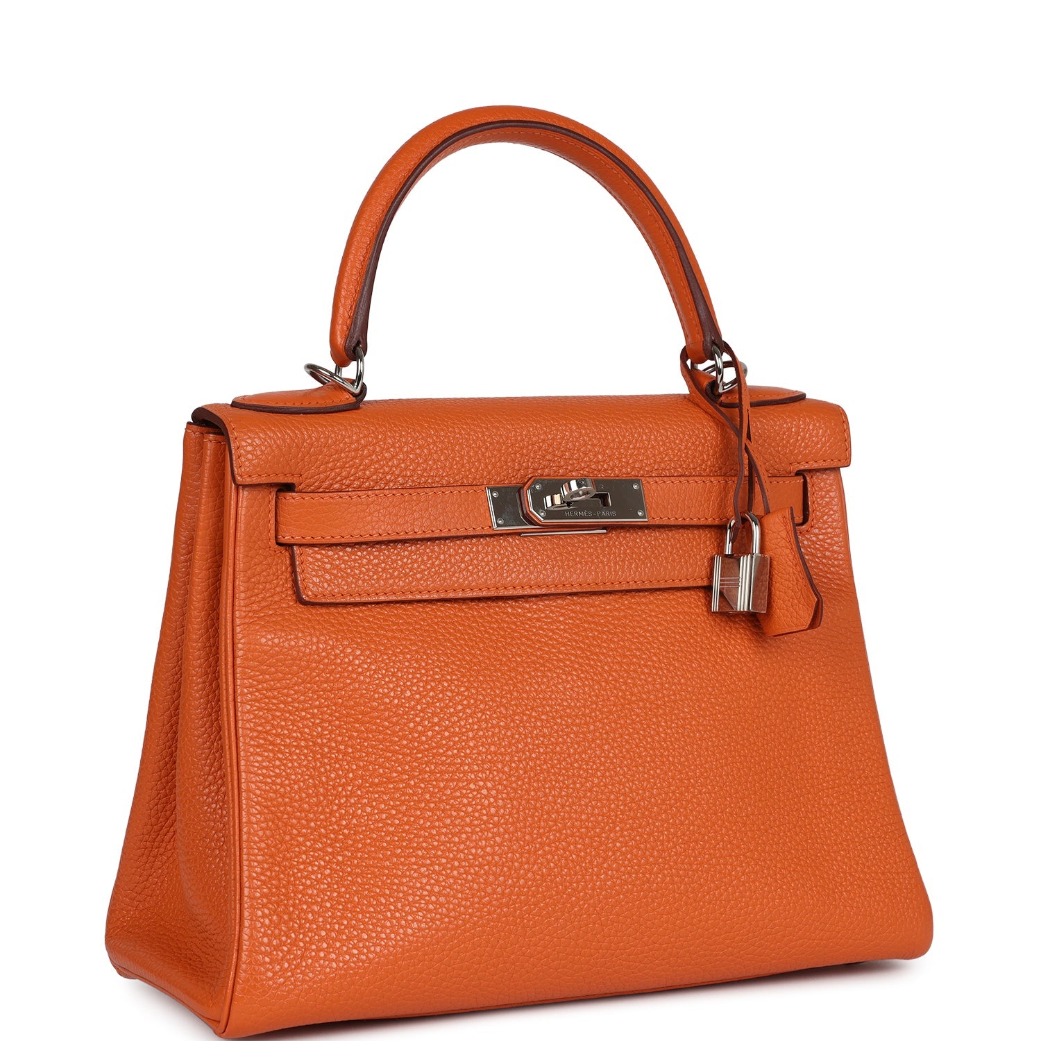Hermès Kelly Retourne 28 Orange Togo Palladium Hardware