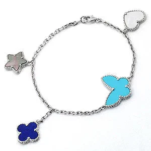 Regalia jewelryLUCKY SPRING SILVER BRACELET 4 MOTIF