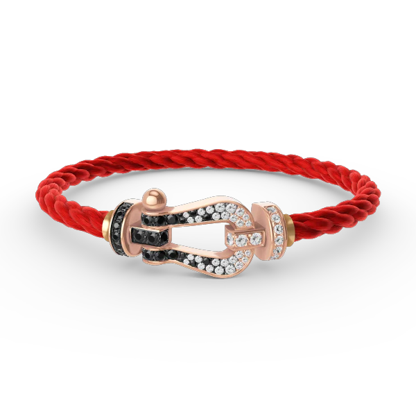 Regalia jewelryFORCE LARGE HORSESHOE BLACK WHITE DIAMOND BRACELET ROSE GOLD