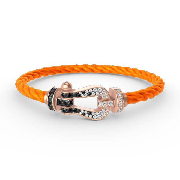 Regalia jewelryFORCE LARGE HORSESHOE BLACK WHITE DIAMOND BRACELET ROSE GOLD