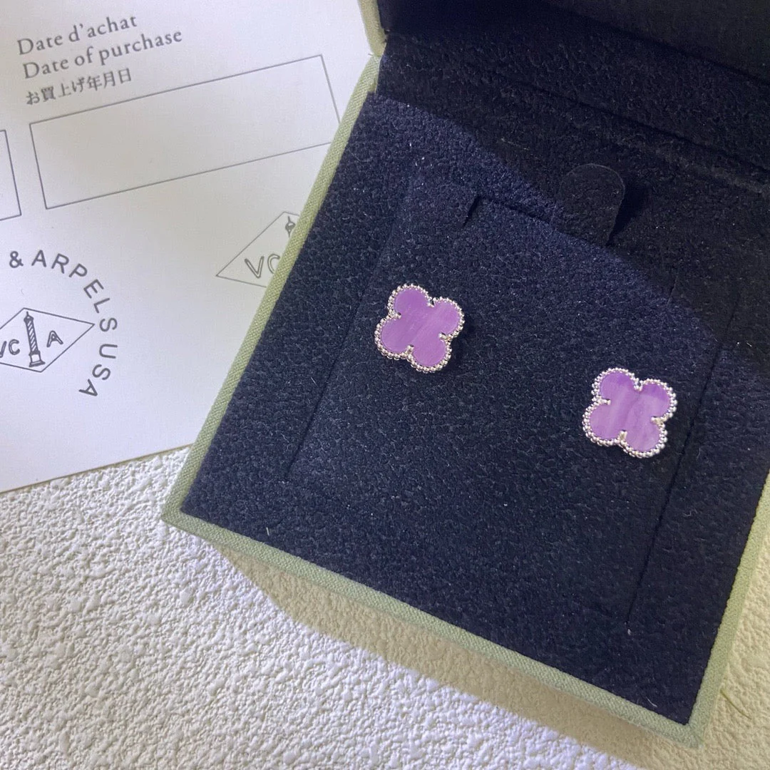 Regalia jewelryCLOVER MINI 9.5MM  PURPLE VIOLET EARRINGS