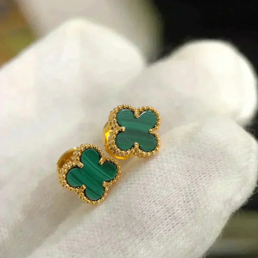 Regalia jewelryCLOVER MINI 9.5MM MALACHITE  EARRINGS