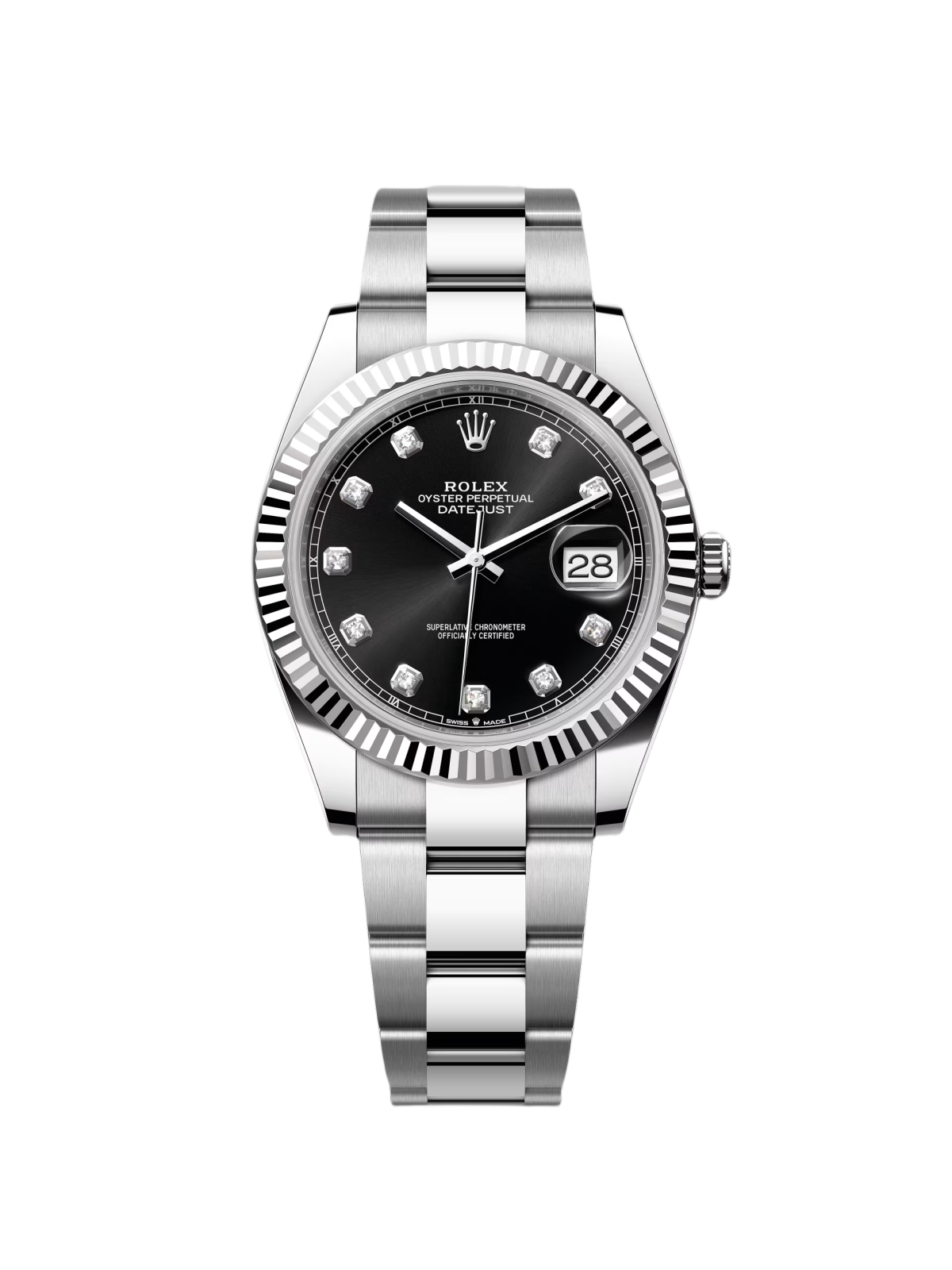 【Super Clone】ROLEX  Datejust 41mm 126334 Black Diamond Oyster Stainless Steel Mens Watch
