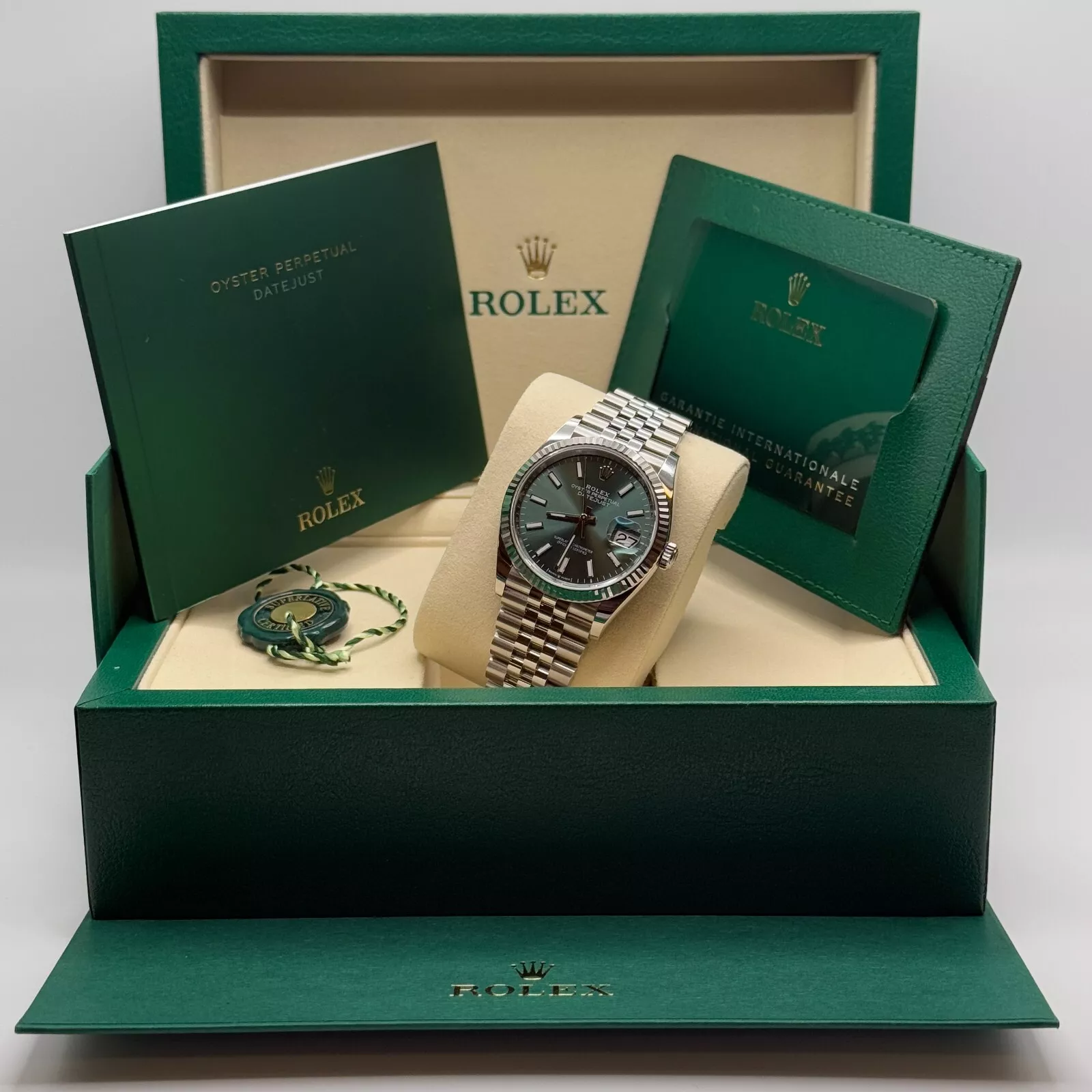 【Super Clone】ROLEX Datejust 41mm Mint Green Dial Jubilee Bracelet Watch - 126334