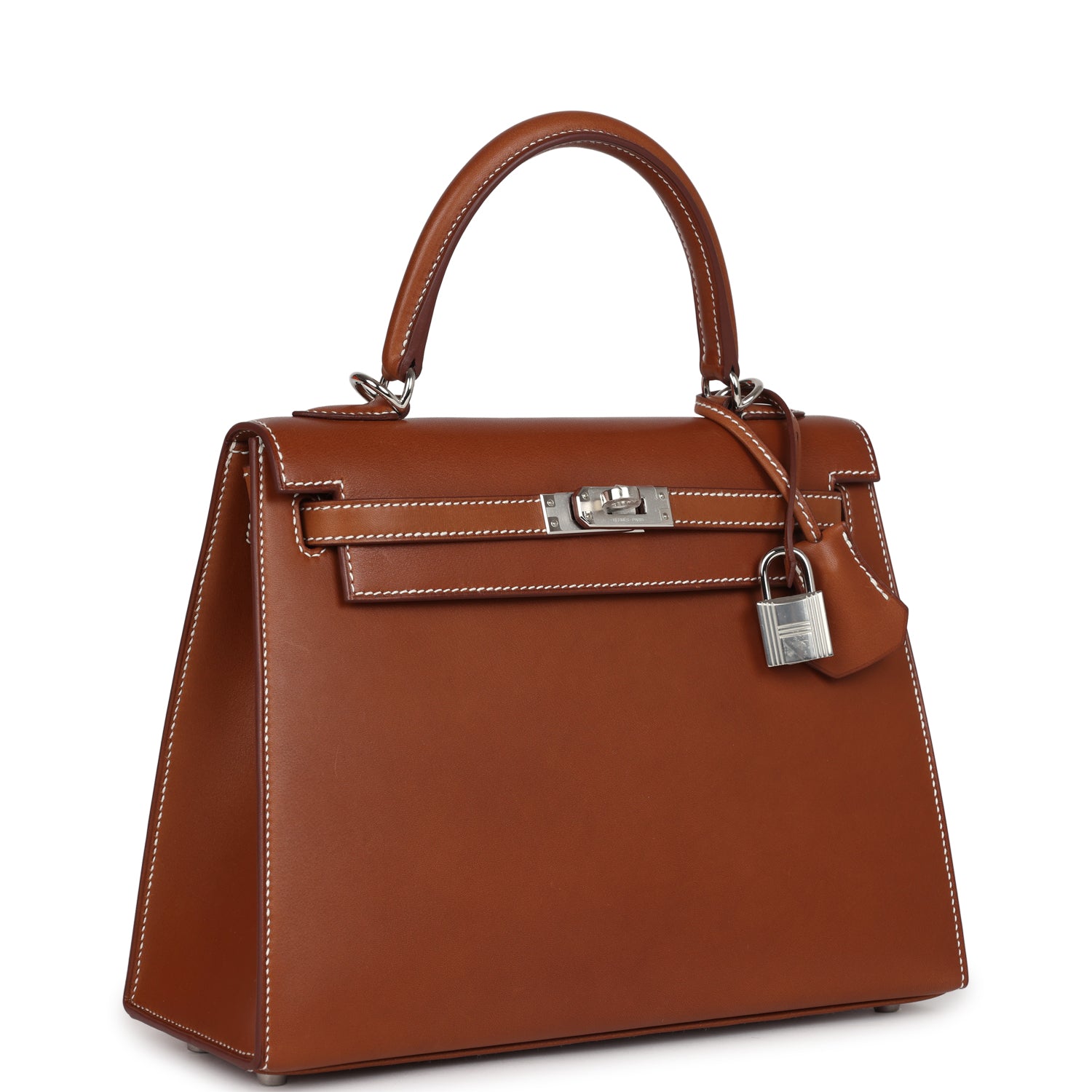 Hermès Kelly Sellier 25 Fauve Barenia Palladium Hardware