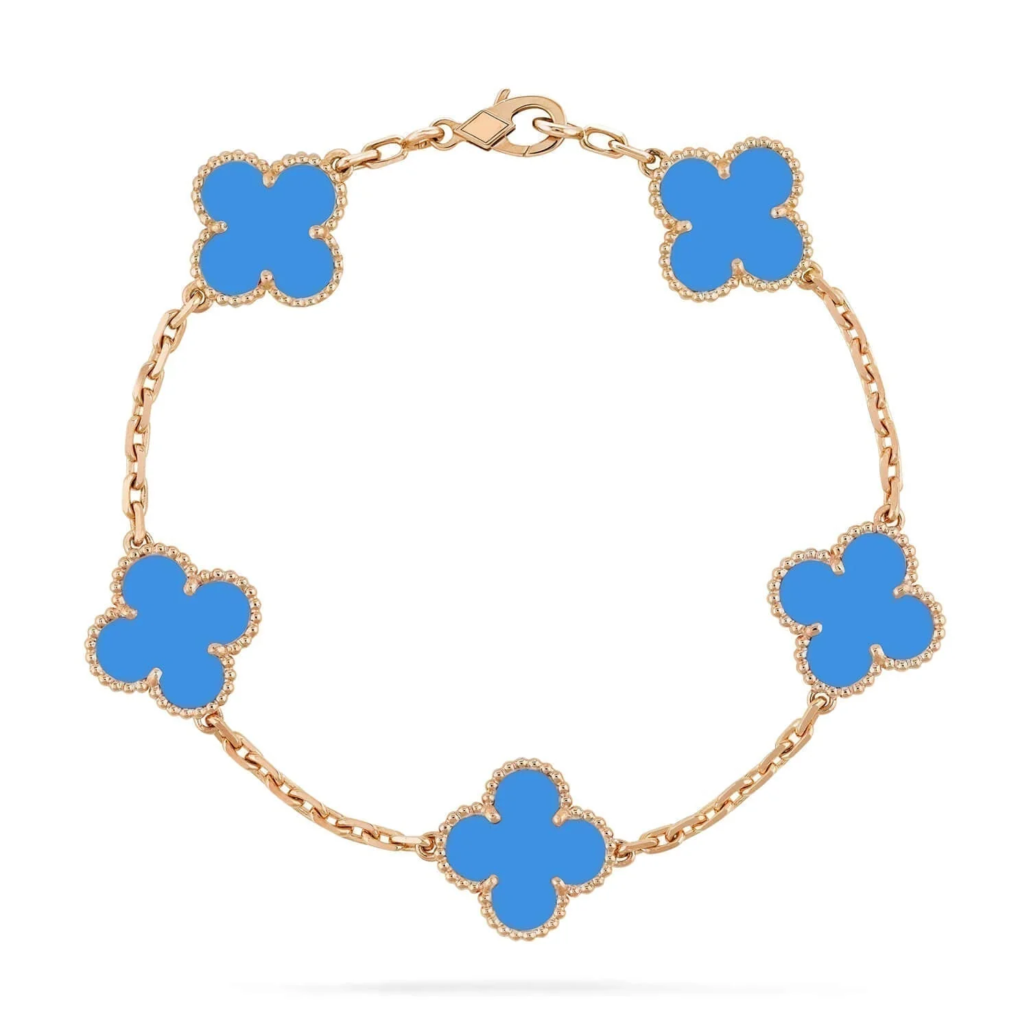 Regalia jewelryCLOVER 5 MOTIFS BLUE AGATE BRACELET