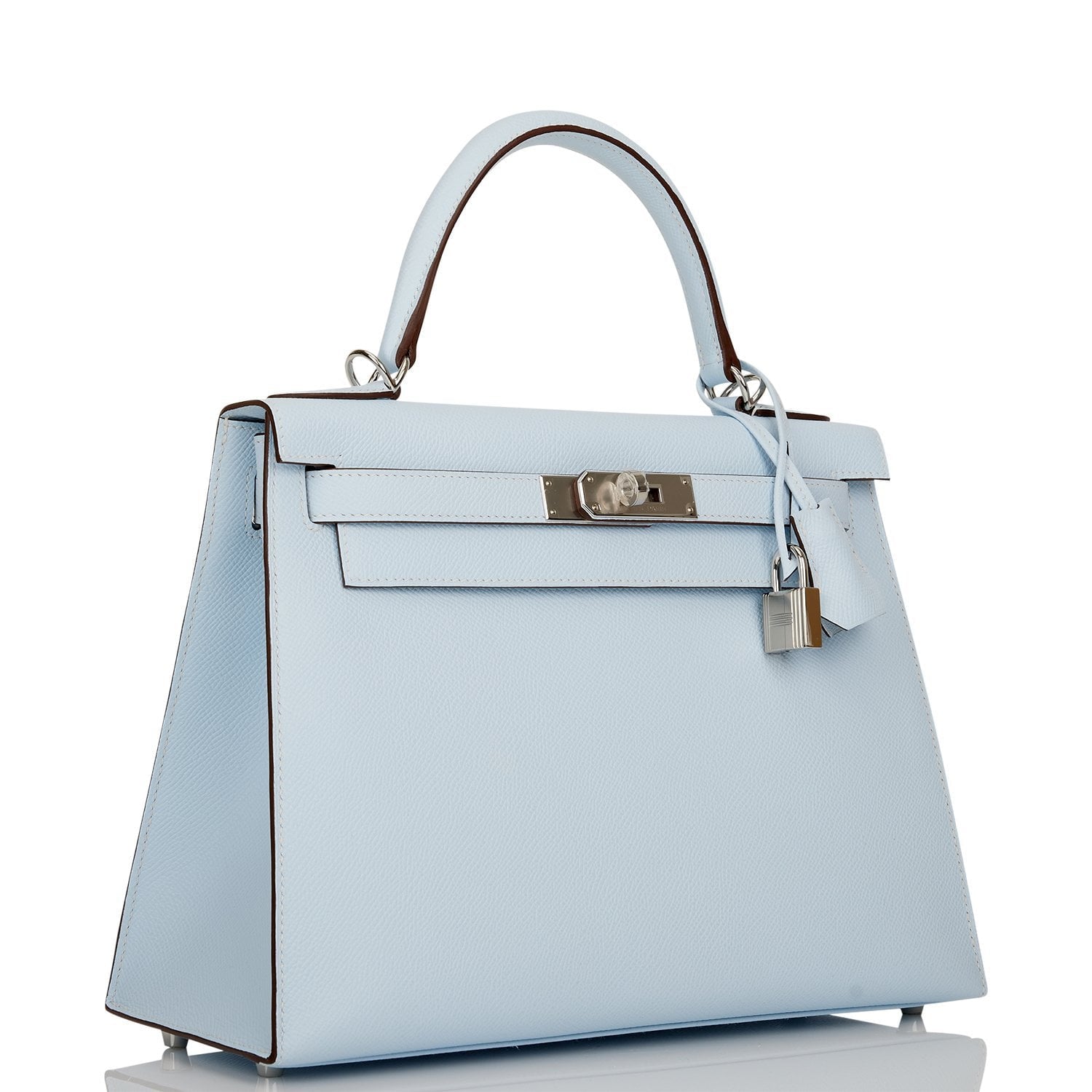 Hermès Kelly Sellier 28 Bleu Brume Epsom Palladium Hardware