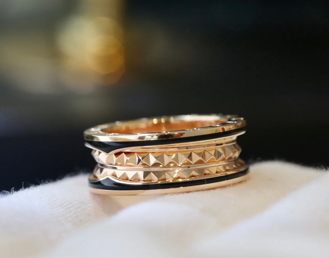 Regalia jewelryZERO 1 PINK GOLD BLACK CERAMIC RING