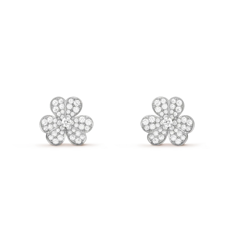 Regalia jewelryFRIVOLE SILVER FLOWER DIAMOND EARRINGS