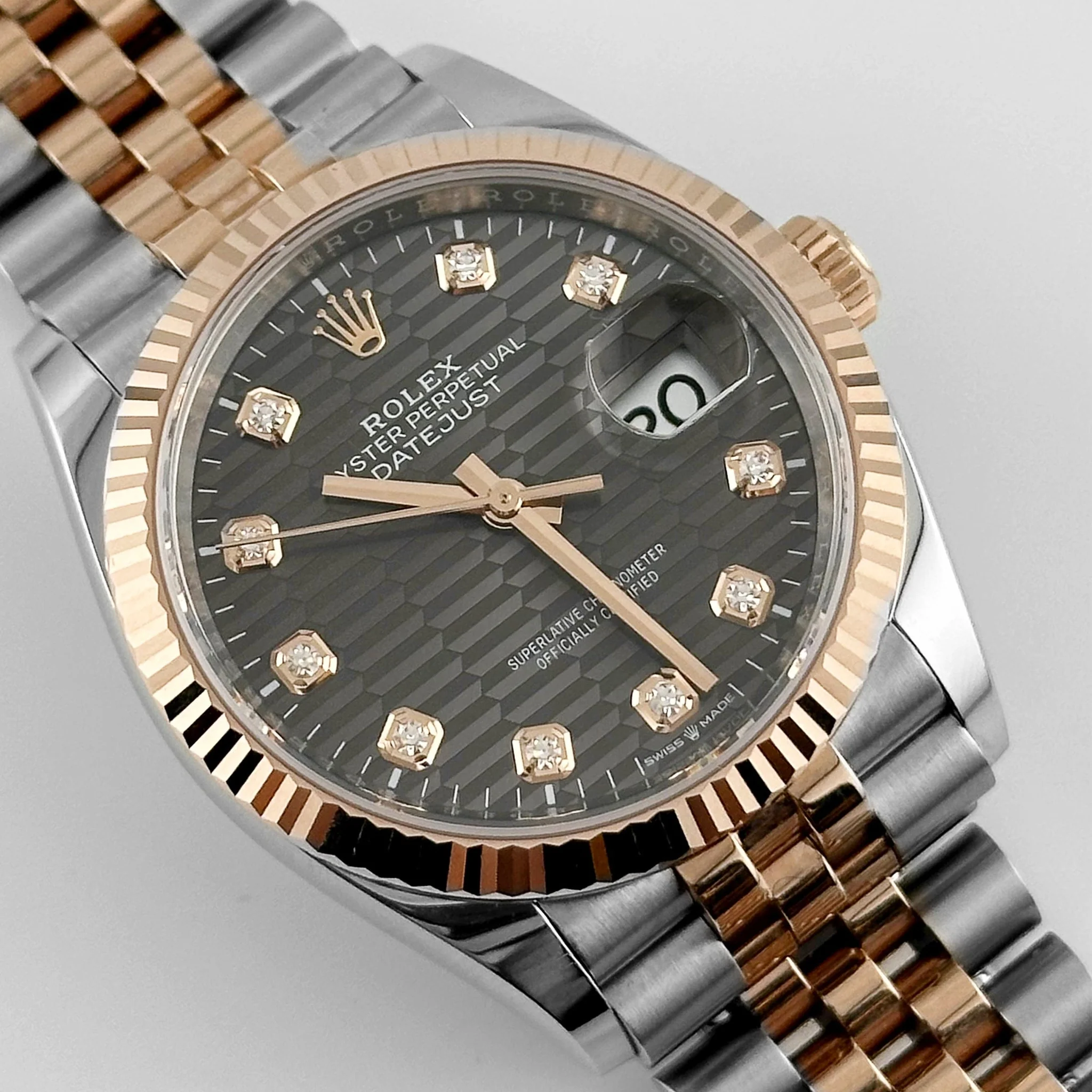 【Super Clone】ROLEX  Datejust 36mm 126231 Slate Fluted Motif Dial 36mm Jubilee Bracelet