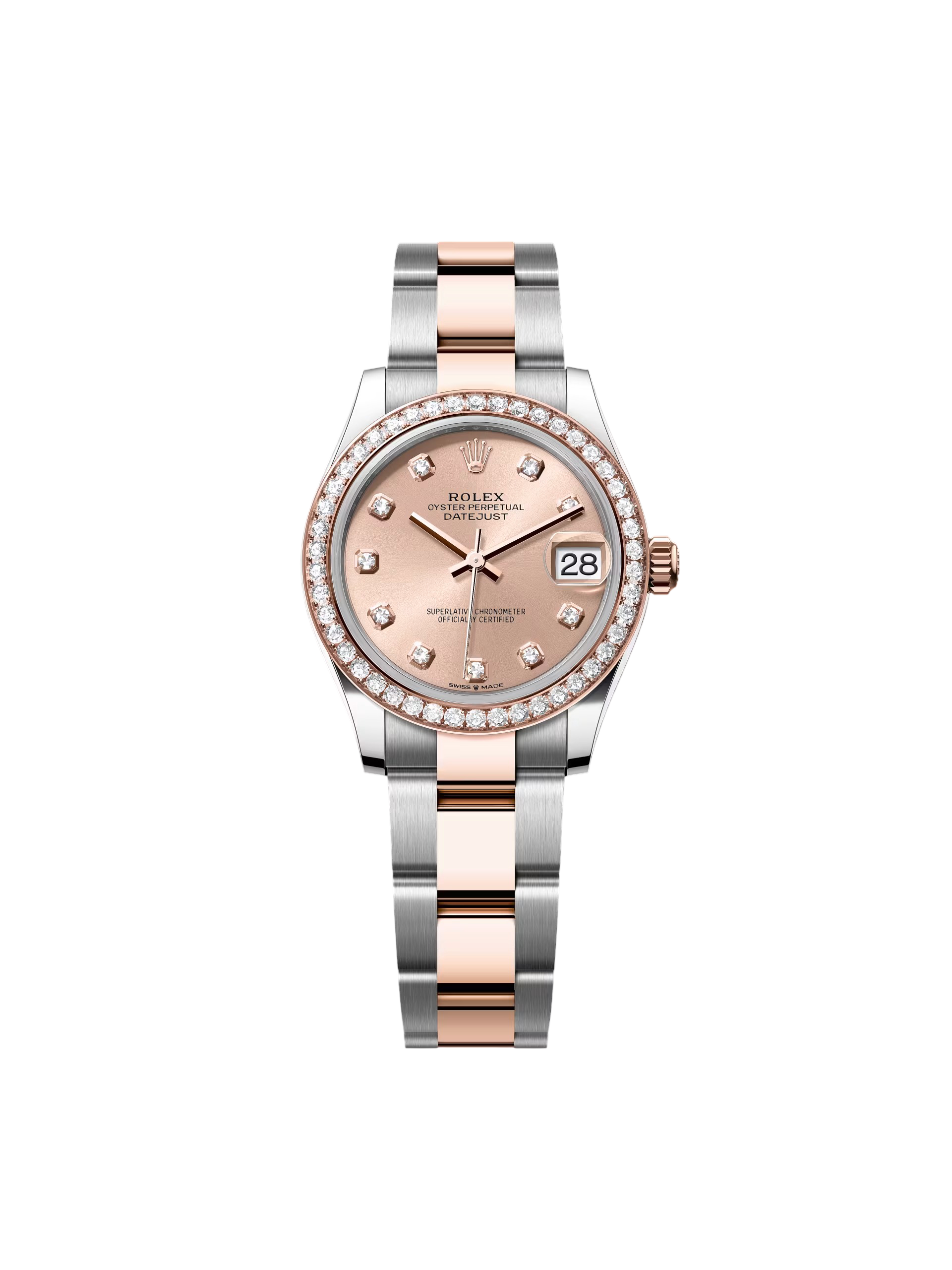 【Super Clone】ROLEX  Datejust m278381-0023/0024 Rose Diamond 31mm Dial Diamond-Set Bezel and Oyster Bracelet Watch