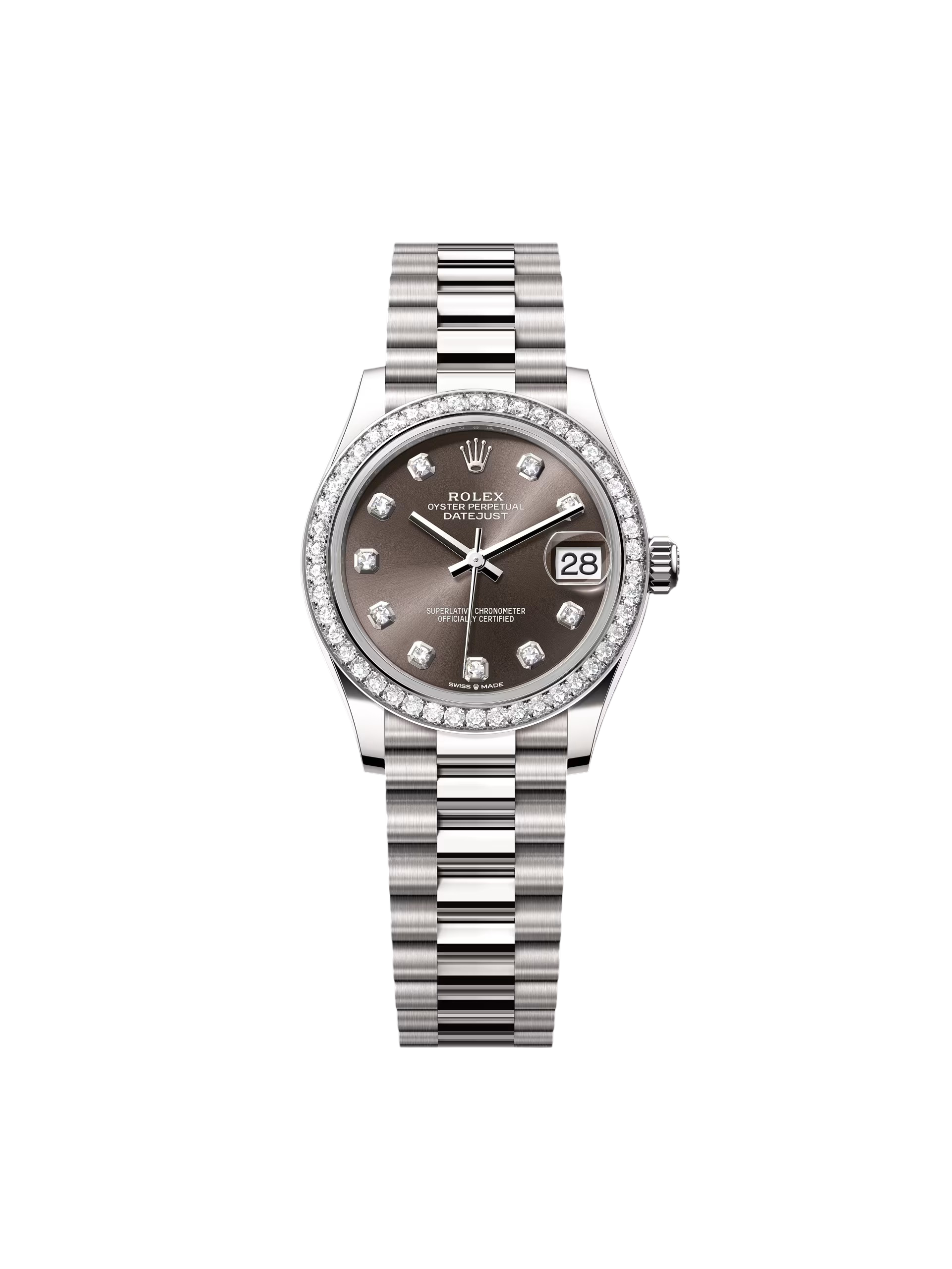 【Super Clone】RLX Datejust m278289RBR-0019 Aubergine Dial White Gold President Watch