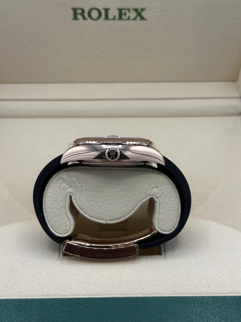 【Super Clone】ROLEX  Sky-Dweller 42mm Rose Gold Chocolate Dial Oysterflex - 336235