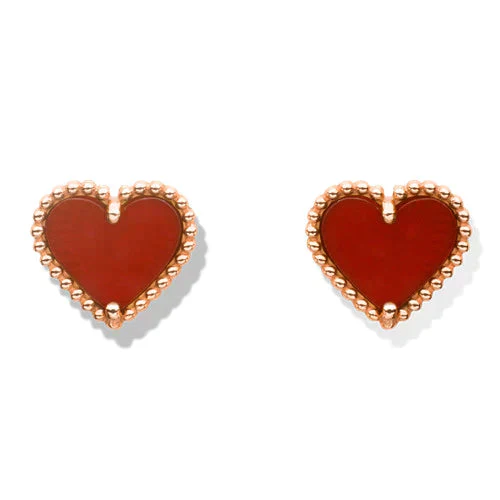 Regalia jewelryHEART CARNELIAN STUD EARRINGS