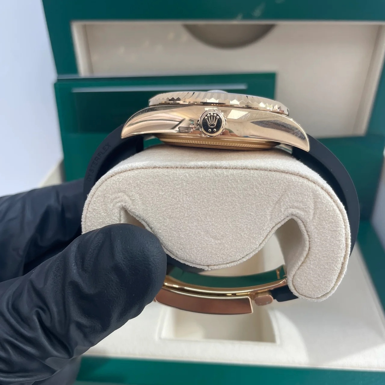 【Super Clone】ROLEX  Sky-Dweller 42mm Yellow Gold White Dial Oysterflex - 336238