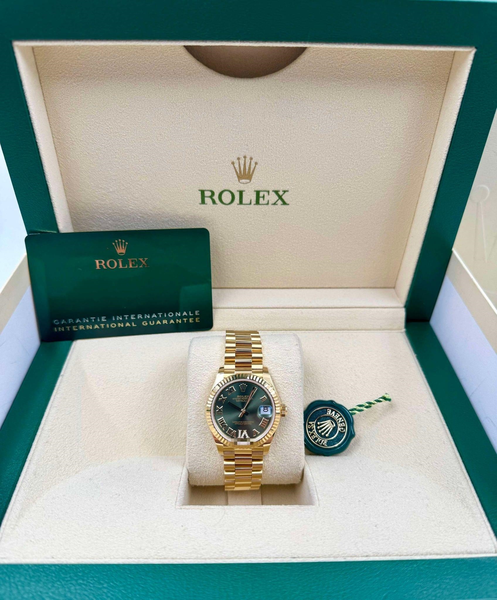 【Super Clone】ROLEX Datejust m278278-0030 Olive Green 31mm Dial President Bracelet Watch