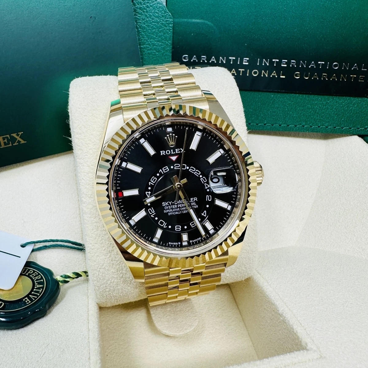 【Super Clone】ROLEX Sky-Dweller 42mm 336938-0002/0005 Yellow Gold Black Dial Oyster