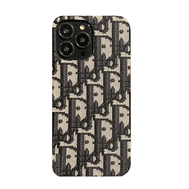 Luxury CD iPhone Case Classic Fabric Gray