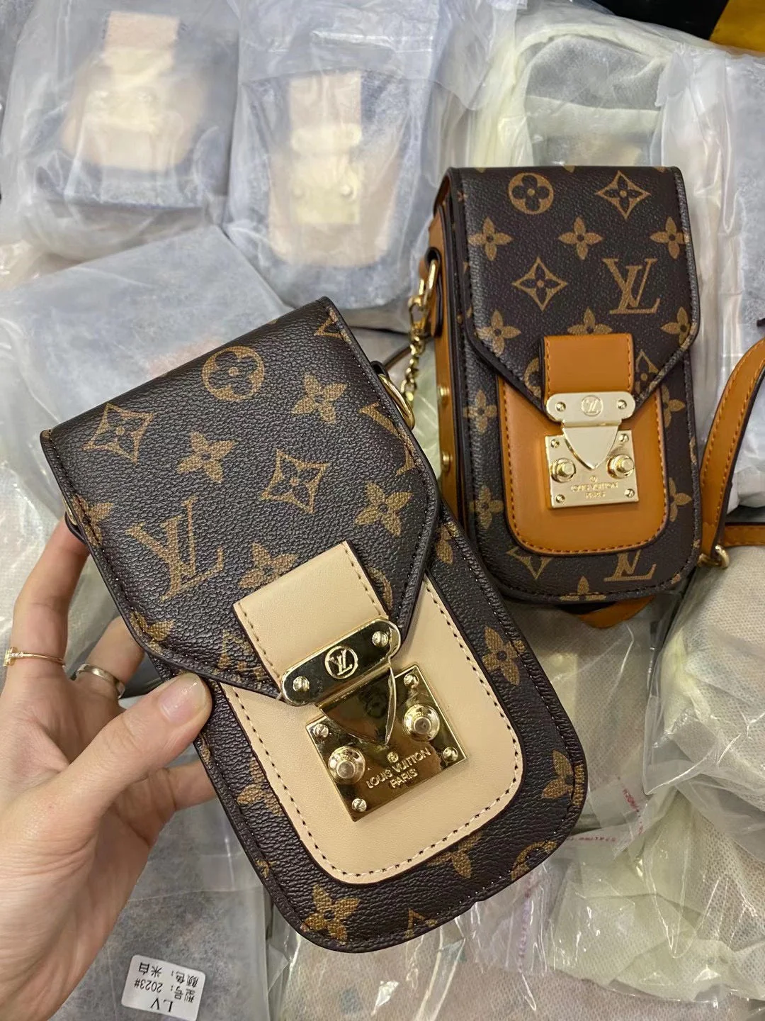 Chic Monogrammed LV Phone Pouch & Metal Chain